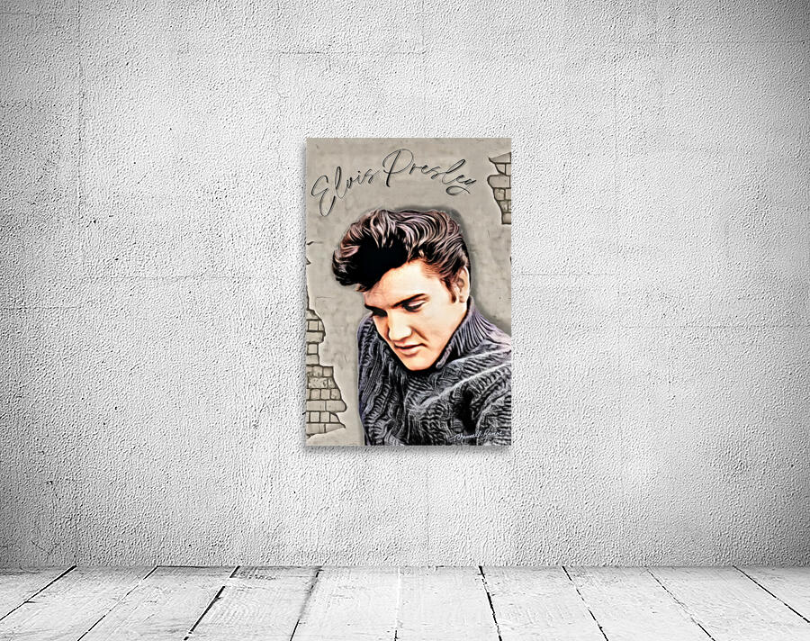 Elvis Presley 1950s Portrait by Theresa Channell-Ramos Wall Art