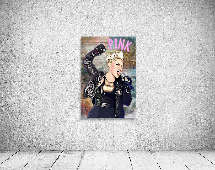 Pink Potrait PINK Hand-painted Portrait Print by Theresa Channell-Ramos Wall Art