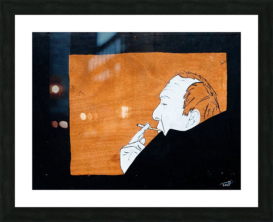 Smoking man  Picture Frame print