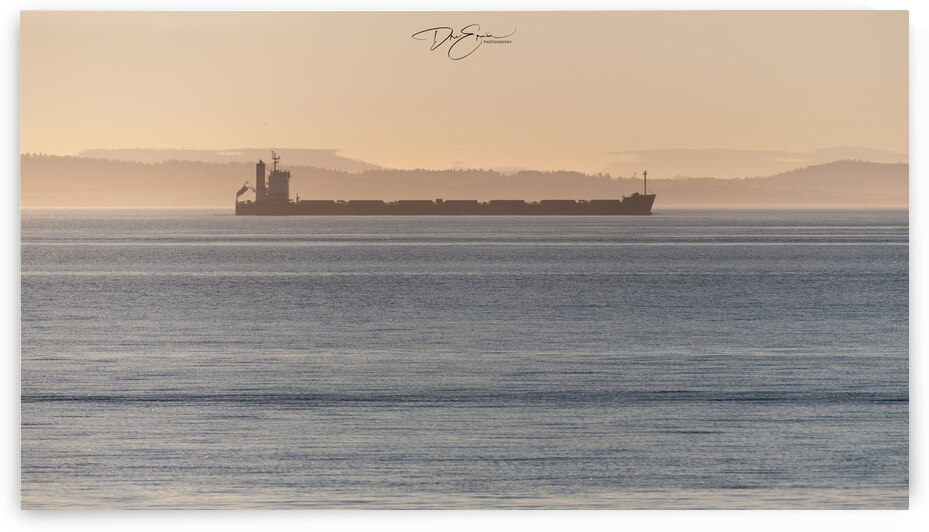 Majestic Sunrise Encounter: Shipping Boat on Victorias Ocean Horizon by Dre Erwin Photography