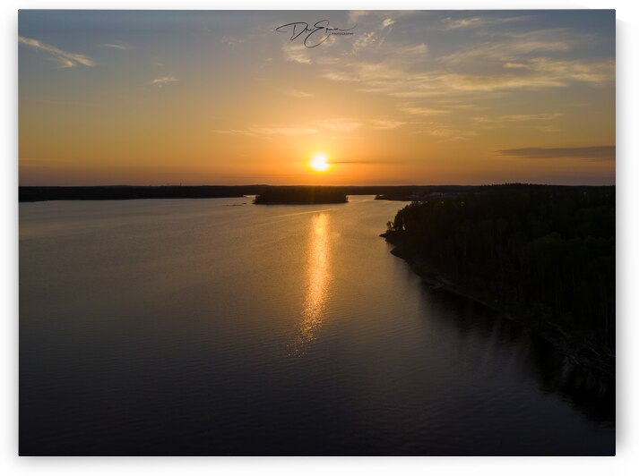 Sunset Aerial View: Sandy Bay Saskatchewan by Dre Erwin Photography by Dre Erwin Photography