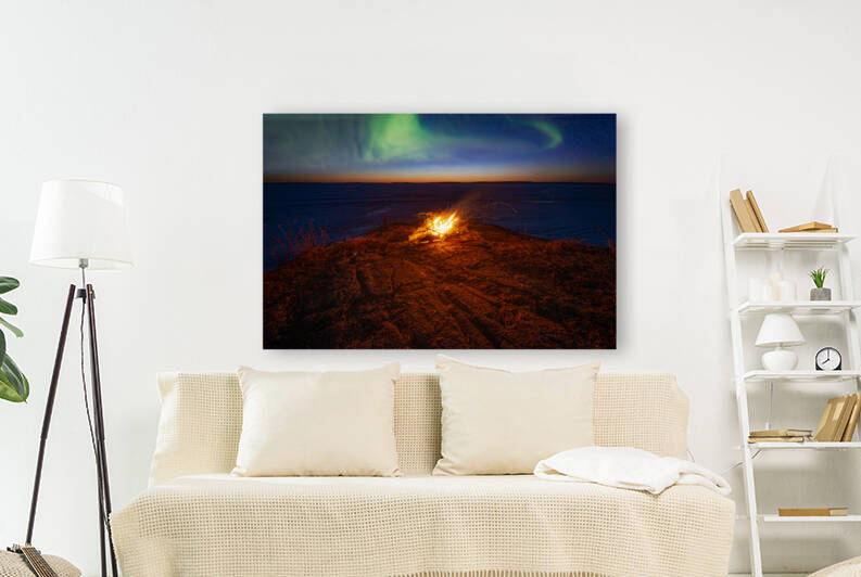 Camp Fire the Northern Lights and a Tim Hortons Coffee by Dre Erwin Photography