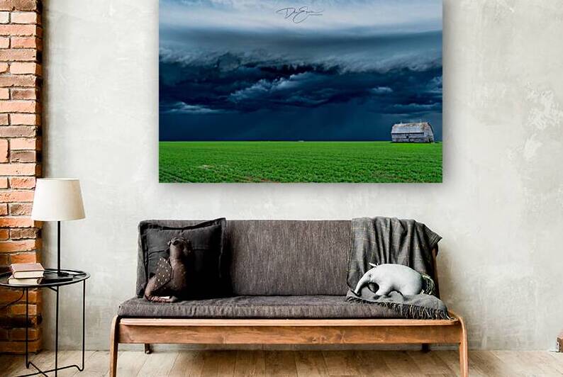 Prairie Thunder: Weathered Barn Amidst Rolling Storms by Dre Erwin Photography