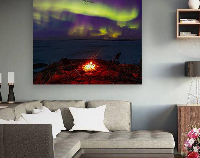 Northern Lights Serenity: Relaxing Evening at Pinehouse Lake Saskatchewan Canada by Dre Erwin Photography