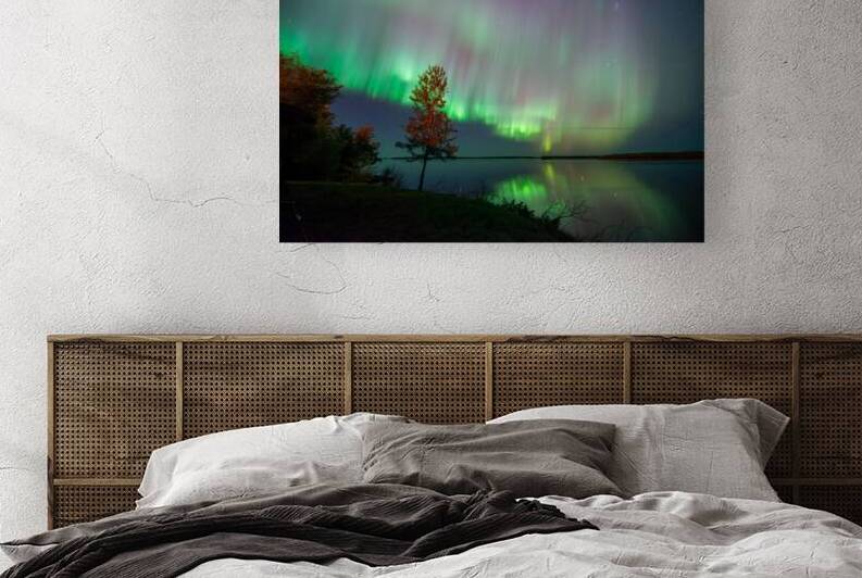 Northern Lights Symphony: Aurora Dance Over Pinehouse Lake by Dre Erwin Photography