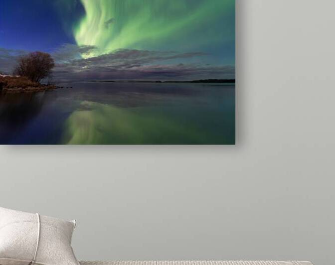 Aurora Borealis Reflections: Captivating Northern Lights Over Canadian Lake by Dre Erwin Photography by Dre Erwin Photography