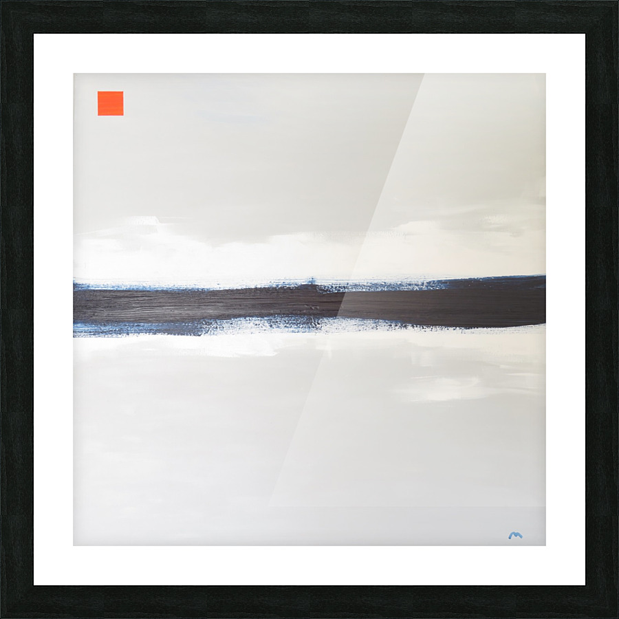 Blue horizon on white Midday Picture Frame print