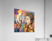 a captivating illustration featuring a young woman Acrylic Print