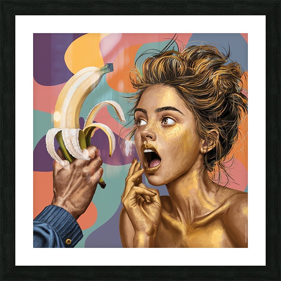 a captivating illustration featuring a young woman Picture Frame print