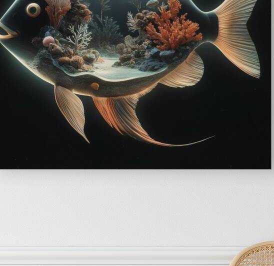 a striking conceptual illustration and Underwater oasis by KH ALSAWY