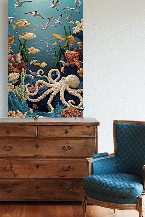 a whimsical underwater scene crafted entirely f by KH ALSAWY