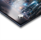 A bustling city skyline at night neon lig Acrylic print