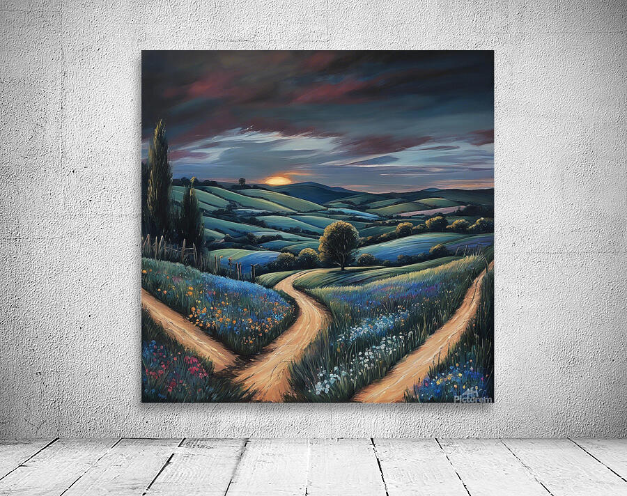 A tranquil countryside scene at golden hou Wall Preview