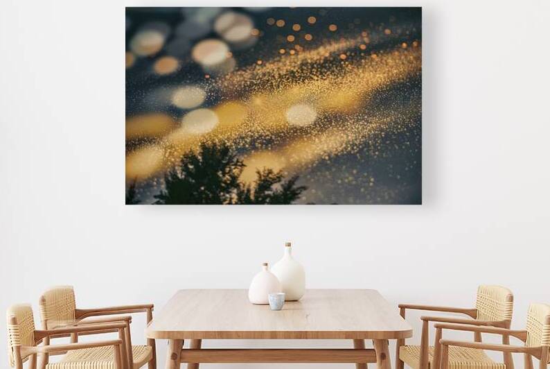 featuring a sea of golden stars and bokeh lights by Mariana Tirca