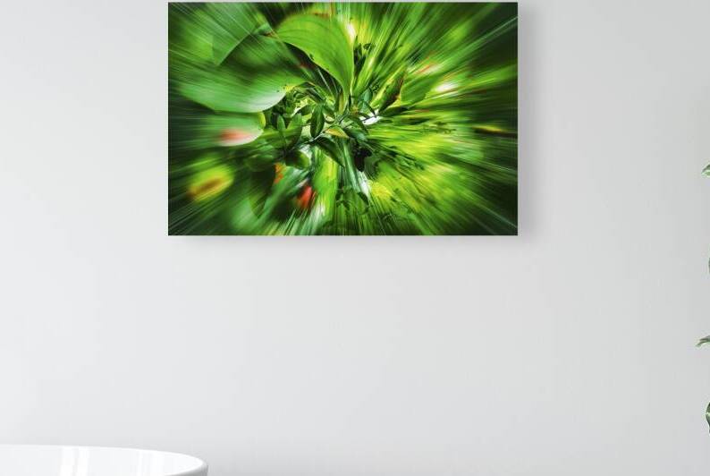 An abstract surrealistic painting featuring a blu by Mariana Tirca