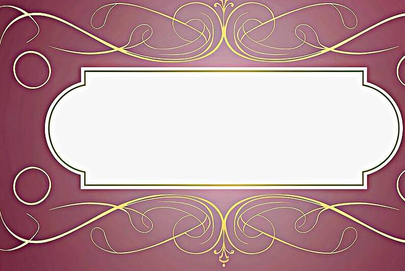 A rectangular frame with ornate golden swirls and by Mariana Tirca