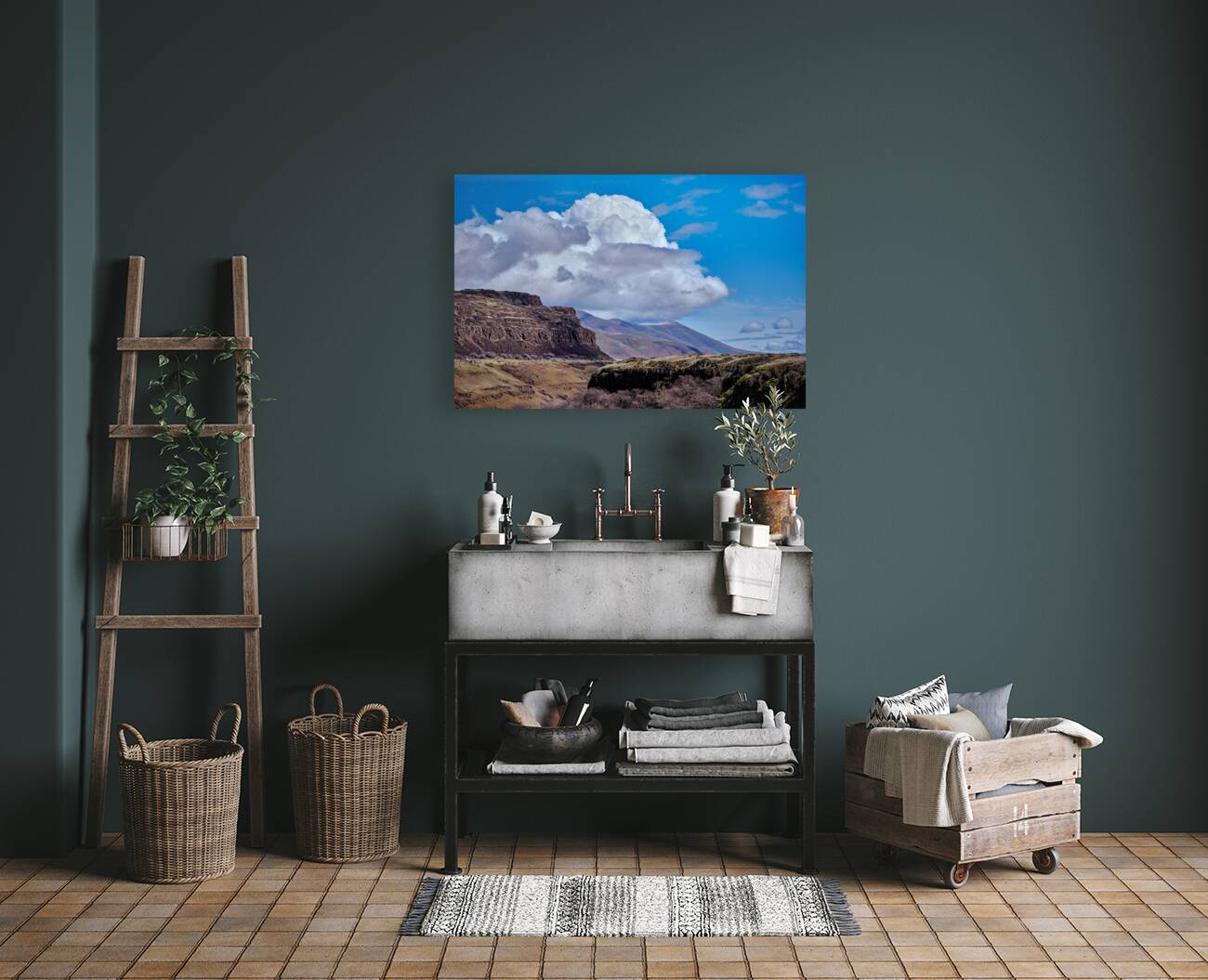 Dramatic Clouds at the Gorge  Reproduction