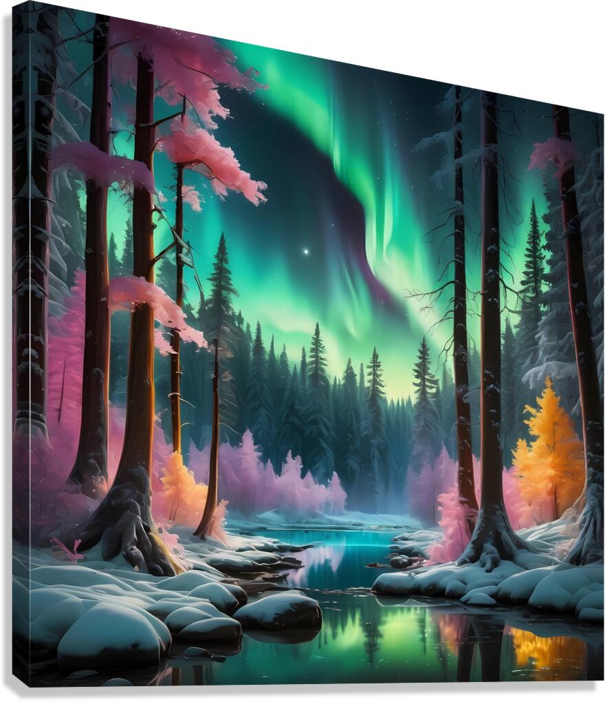 Aurora s Whispering Forest Canvas Print
