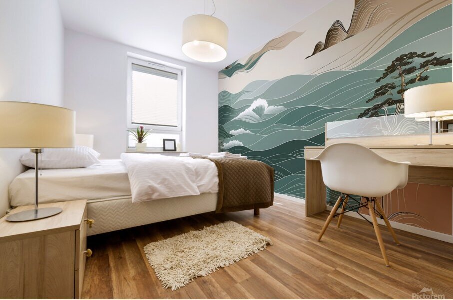 Waves of Tranquility: A Timeless Flow Mural print