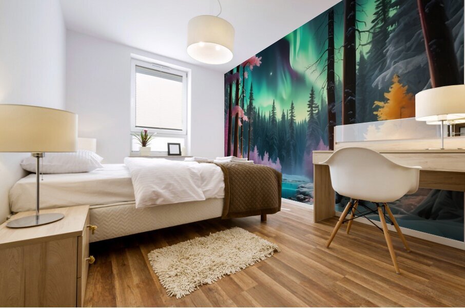 Aurora s Whispering Forest Mural print