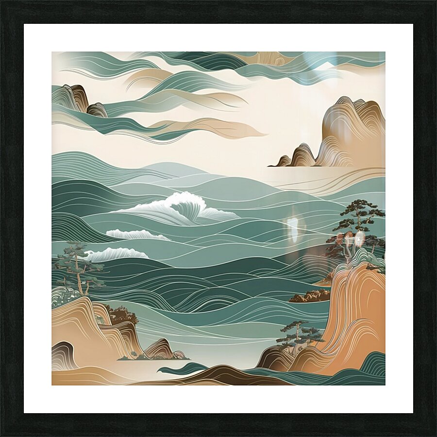 Waves of Tranquility: A Timeless Flow Picture Frame print