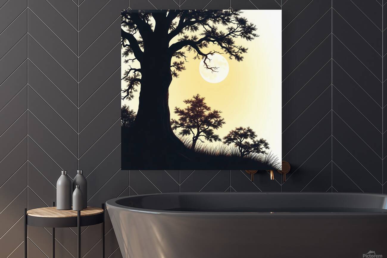 Moonlit Serenity: A Dance of Shadows and Light Reproduction