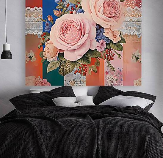 Intricate Floral Pattern With Vivid Roses And Lac by Mubarak Malik Ibrahim