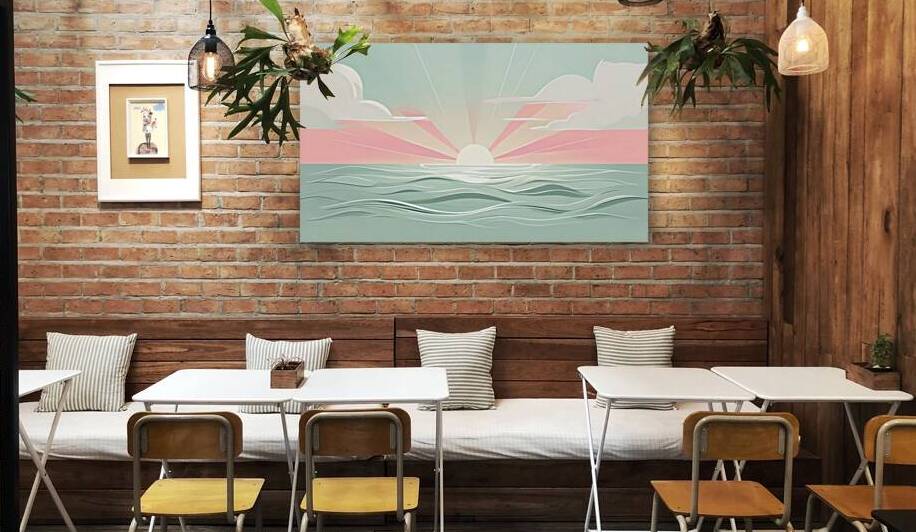 Serene Sunrise Over Ocean with Soft Pastel Colors by Mubarak Malik Ibrahim