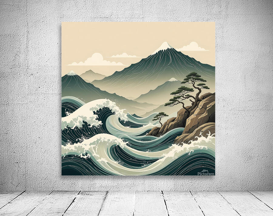 Harmony Waves and Mountains Wall Preview