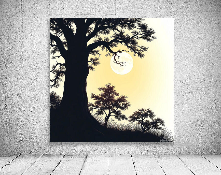 Moonlit Serenity: A Dance of Shadows and Light Wall Preview