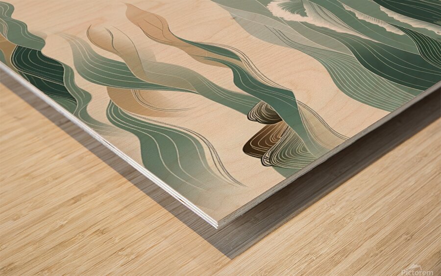 Waves of Tranquility: A Timeless Flow Wood print