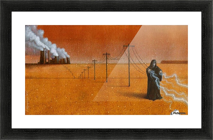dark industry Picture Frame print