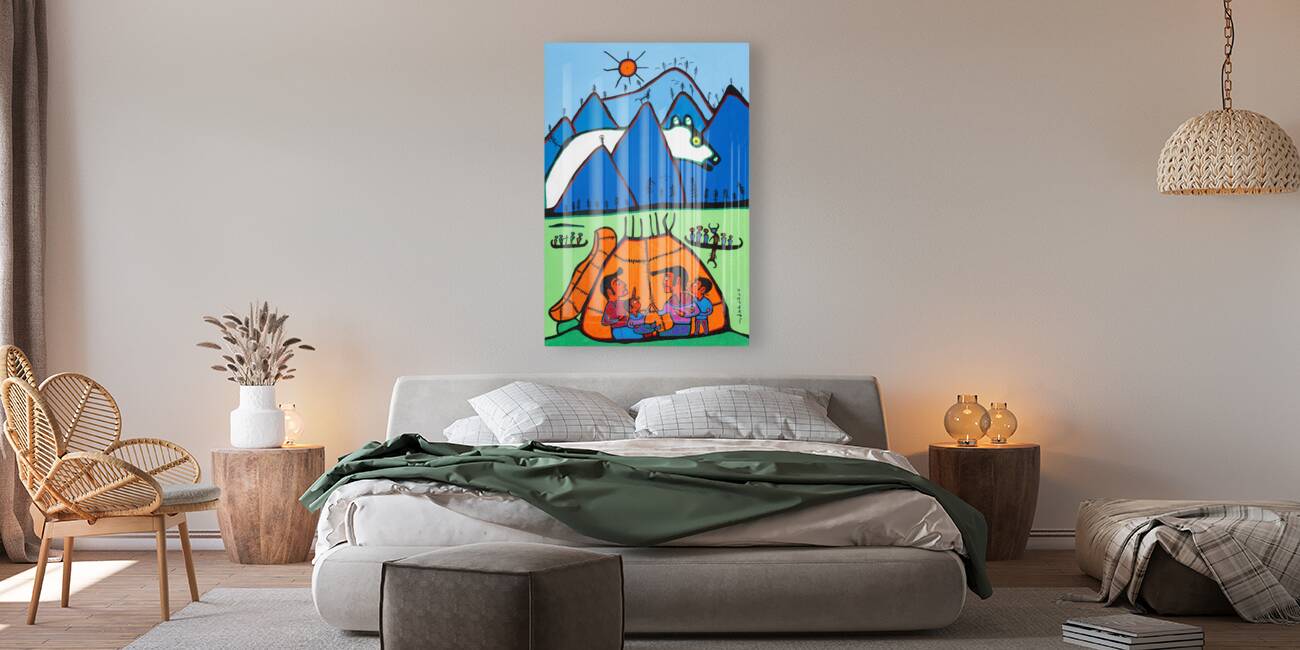 Shaman Grandfather Telling Stories of the Giant Bear -  archival museum print Reproduction