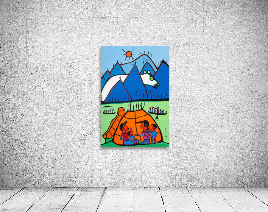 Shaman Grandfather Telling Stories of the Giant Bear -  archival museum print Wall Preview