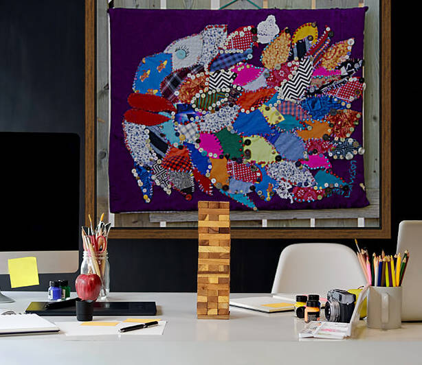 Fish Therapy by Emily Lawson  Fabric Artist by George Lessard