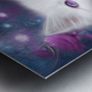 Fractal Flowers White Fluffy Kitten Cat Carri Metal print