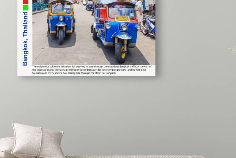 Travel poster. Tuk tuks on the Khao San Road.  by Kevin Hellon