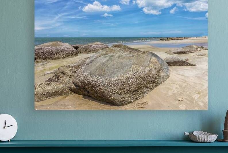 Rocky landscape on Hua Hin Beach Thailand by Kevin Hellon
