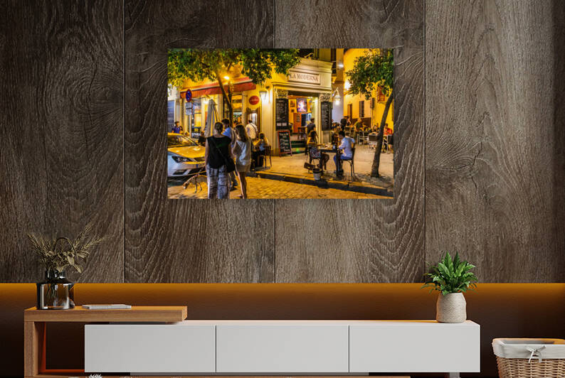 Seville at night by Kevin Hellon