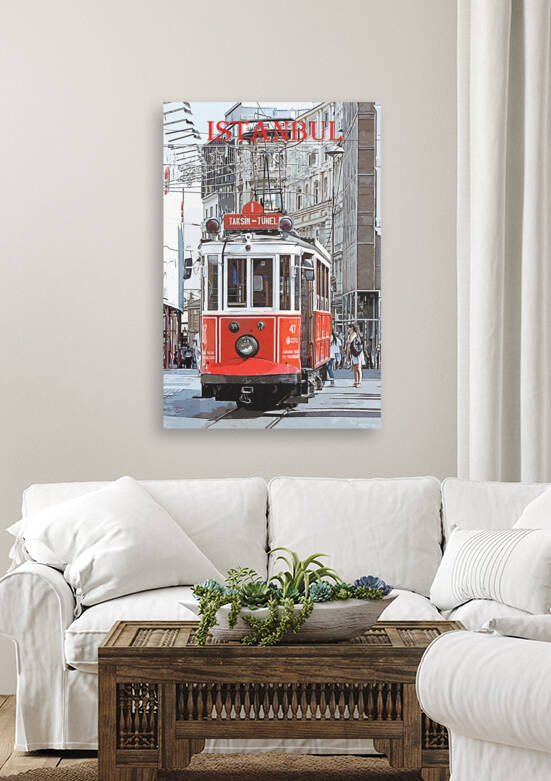 Vintage travel poster - Istanbul Turkey by Kevin Hellon