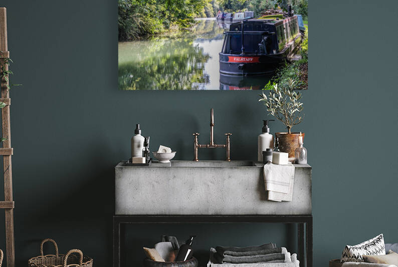 Narrowboats moored on the Grand Union canal at Dudswell by Kevin Hellon