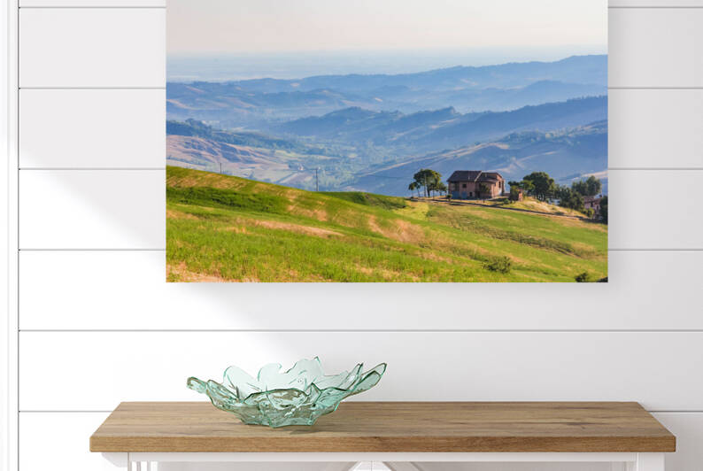 Farmhouse perched on top of a hill in the Emilia Romagna country by Kevin Hellon