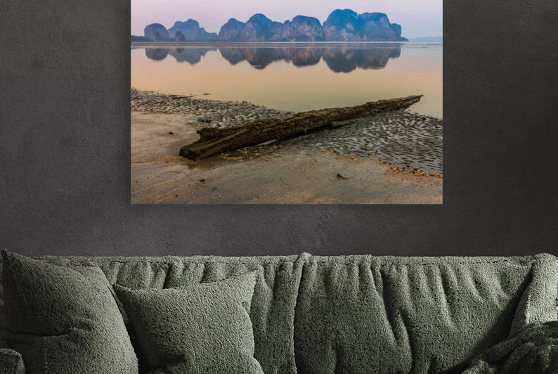 Driftwood on the beach at dawn  by Kevin Hellon