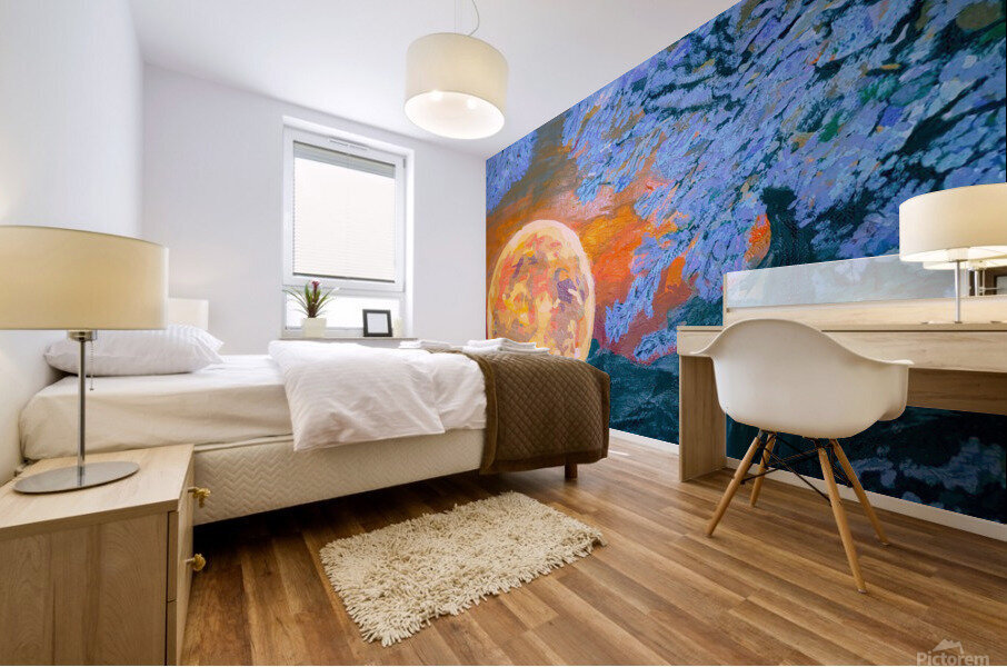 Orange Moon Mural print