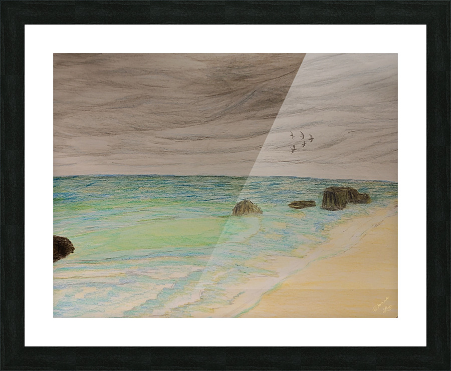 Cloudy Day Ocean  Picture Frame print
