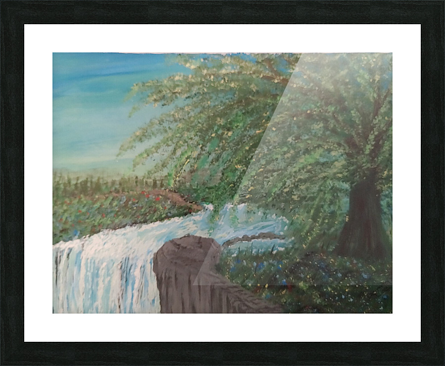 Willow Waterfall Original Picture Frame print