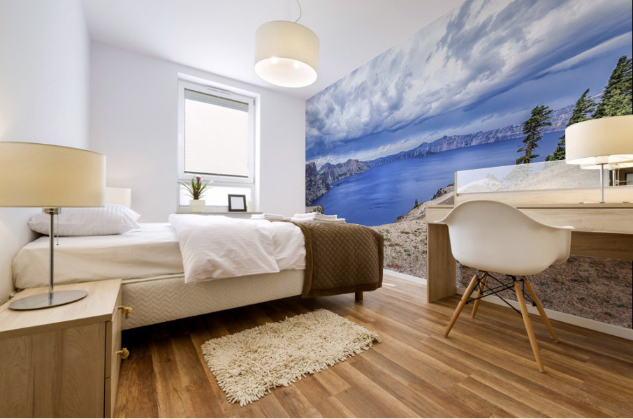 Gray Over Blue Mural print