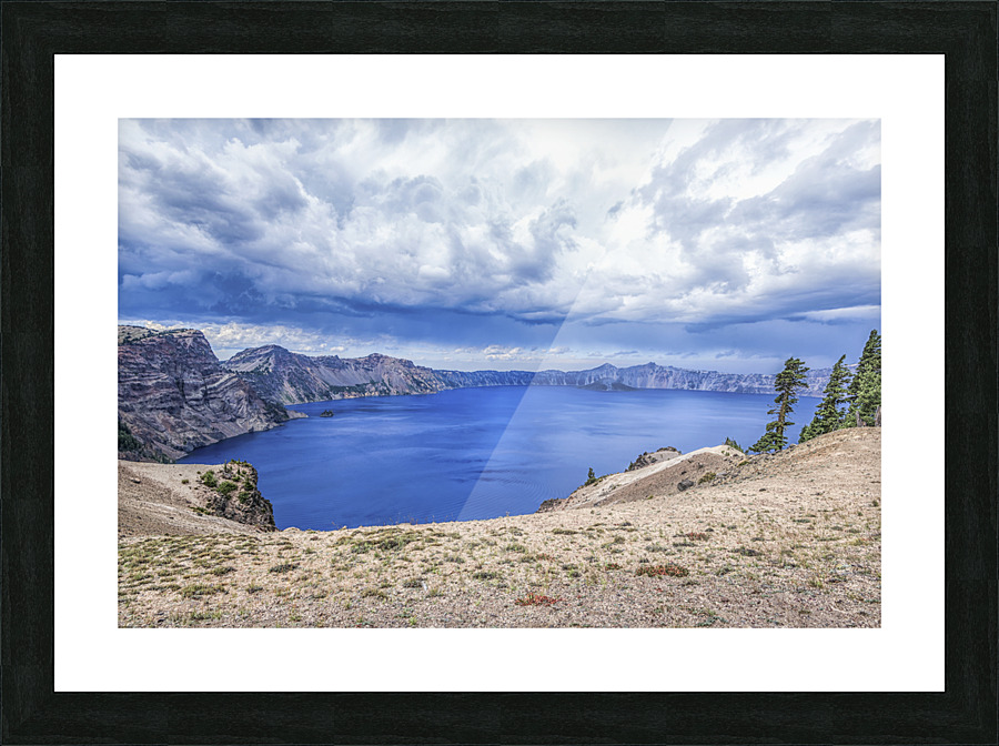 Gray Over Blue Picture Frame print