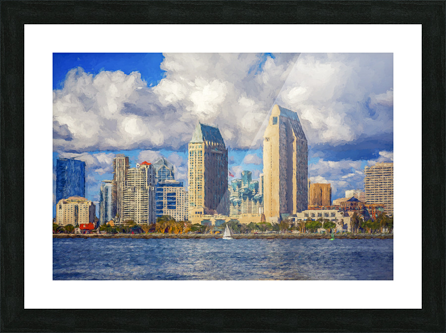 A Cloudy Skyline Painterly Picture Frame print