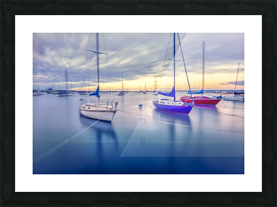 White Blue & Red Picture Frame print